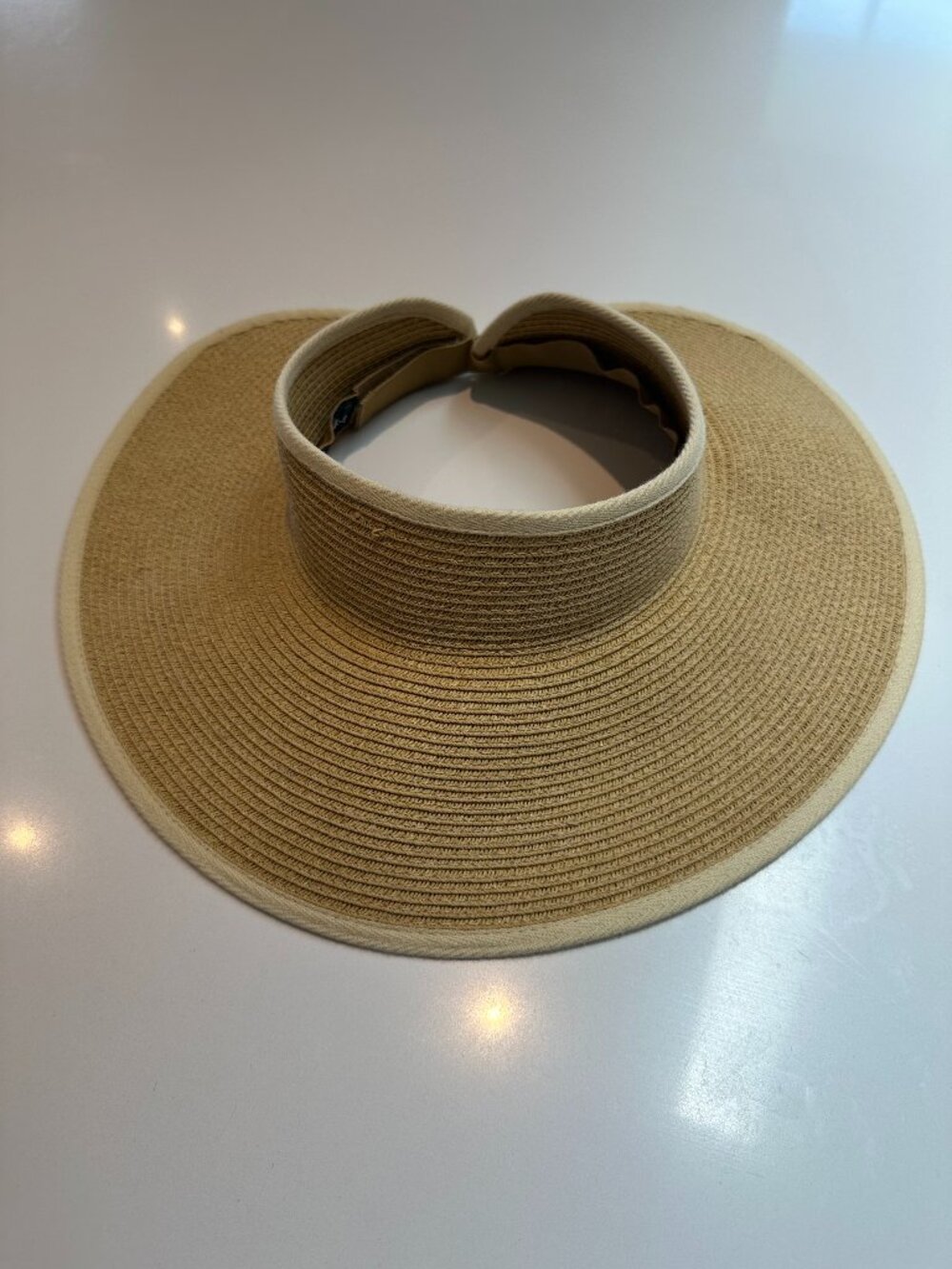 Panama Jack Tan Straw Sun Visor Hat